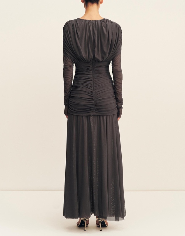 Shona Joy - Mira Plunged Gathered Maxi Dress