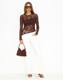 Dazie - Spotlight Lace Long Sleeve Top