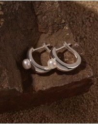 Najo - Tropica Silver Pearl Earring