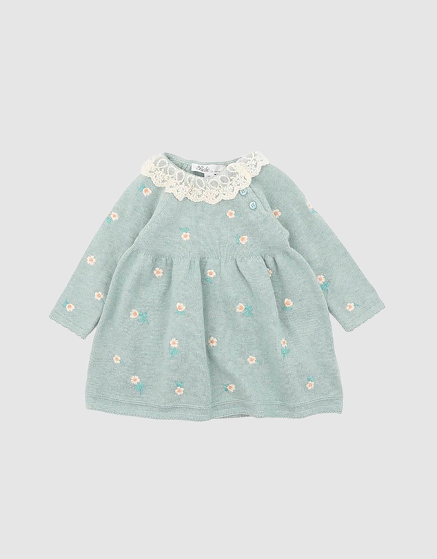 Bebe by Minihaha - Fern Organic Embroidered Knitted Dress - Babies