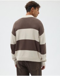 AERE - Organic Cotton Stripe Knit Rugby Polo