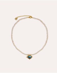 Ottoman Hands - Sorel Pearl and Labradorite Beaded Necklace