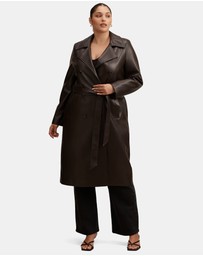 Forever New Curve - Sabina Curve Faux Leather Trench Coat