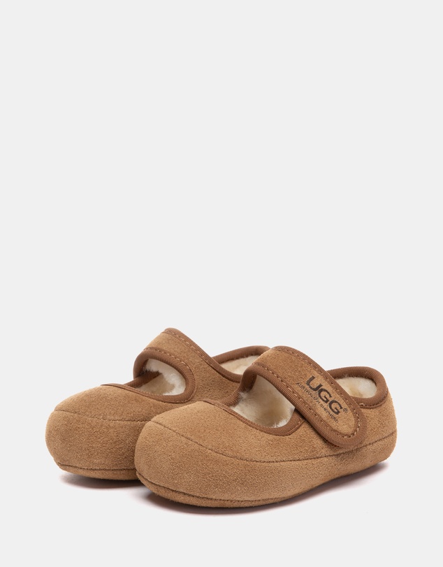 EVERAU - Australian Shepherd Ugg Millie Toddler Cow Suede Upper Loafer Oxfords Flats