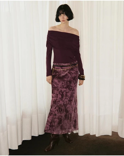 M.N.G - Fitted Sweater With Draped Neckline