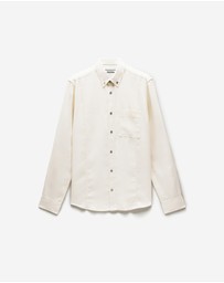 Calibre - Washed Linen Button Down Shirt Cream