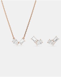 Swarovski - Mesmera Set, Pear Cut, Octagon Cut, White, Rose Gold-Tone Plated
