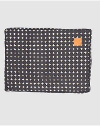 Mog & Bone - Classic Cushion Dog Bed - Black Metallic Cross Print