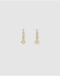 Arms Of Eve - Rhodes Gold Earrings - Stone