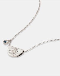 By Charlotte - Lotus Birthstone Necklace - December - Blue Topaz