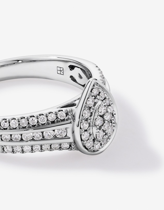Michael Hill - 0.35 Carat TW Pear-Shaped Diamond Cluster Ring in Sterling Silver