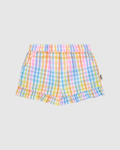 Huxbaby - Rainbow Check Lace Frill Skort - ICONIC EXCLUSIVE - Babies-Kids