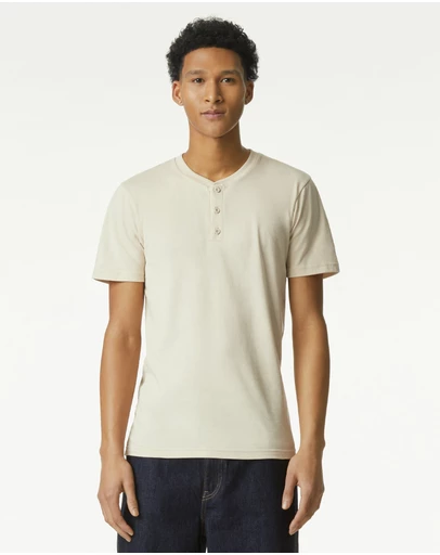 American Apparel - Unisex Henley Short Sleeve CVC T-Shirt