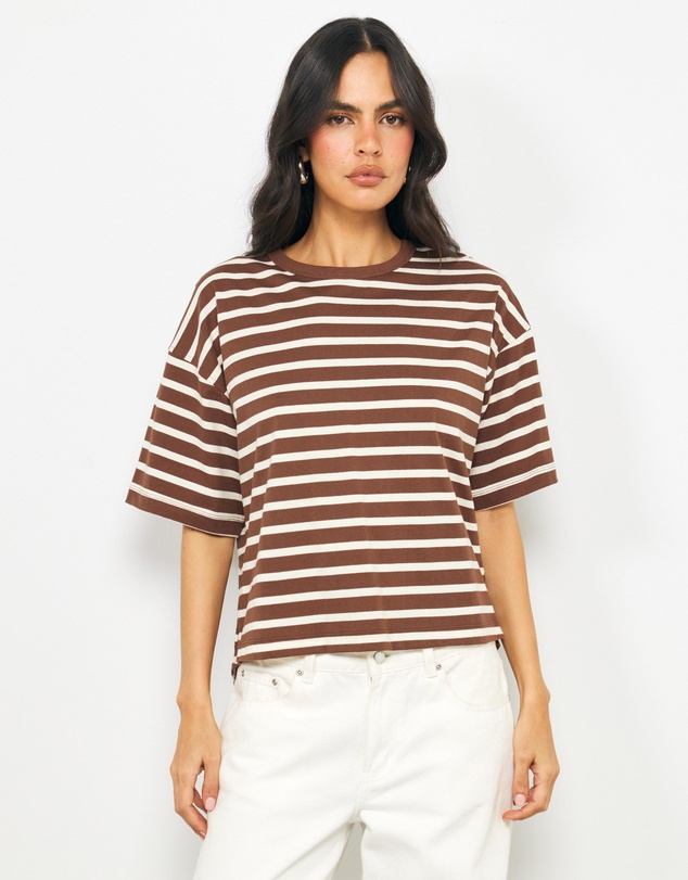 AERE - Layla Stripe Boxy Tee