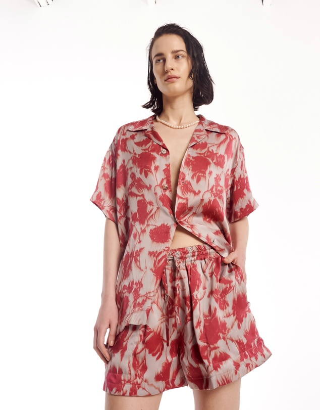 THE TALES - Italian Rose Satin Shorts