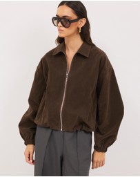 Calli - Hayden Faux Suede Bomber Jacket