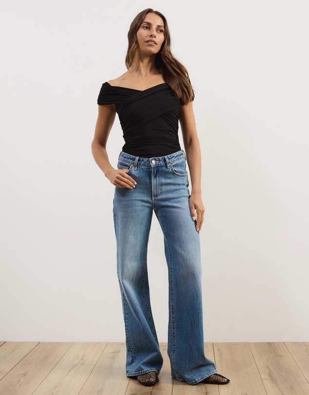 Atmos&Here - Ophelia Cross Off Shoulder Mesh Top