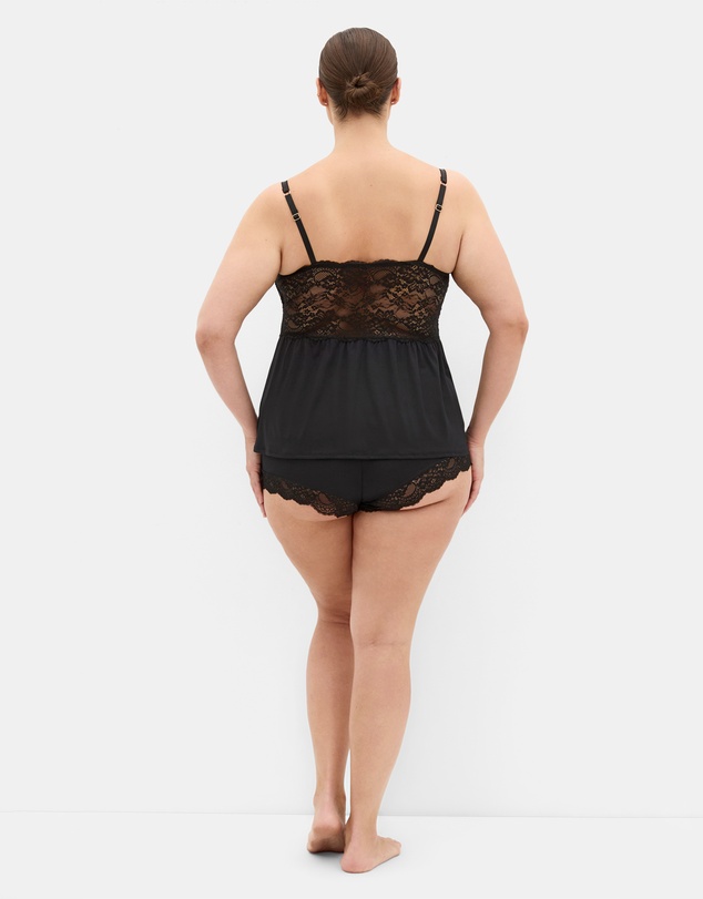 City Chic - Plus size Juliette Cami Short Set - black