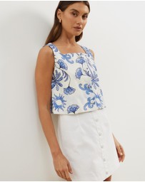 Atmos&Here - Isla Square Neck Button Up Top