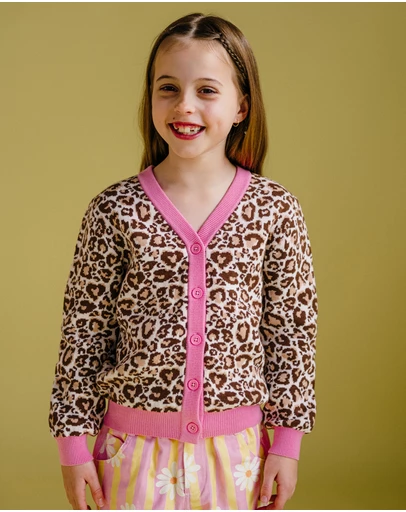 Rock Your Kid - Kitty Long Sleeve Cardigan in Natural