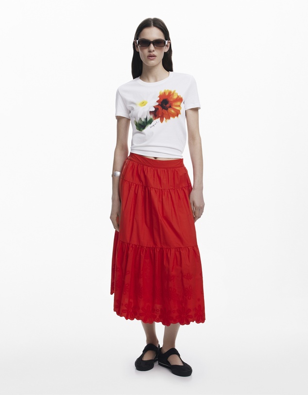 Desigual - Layered broderie detail Skirt