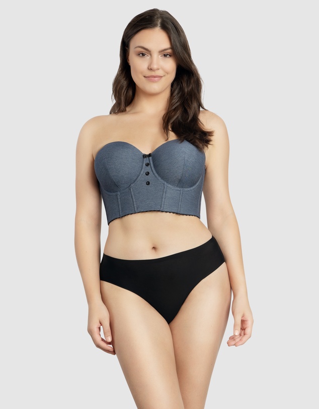 Parfait - Dolly Wired Denim Longline Bustier Bra