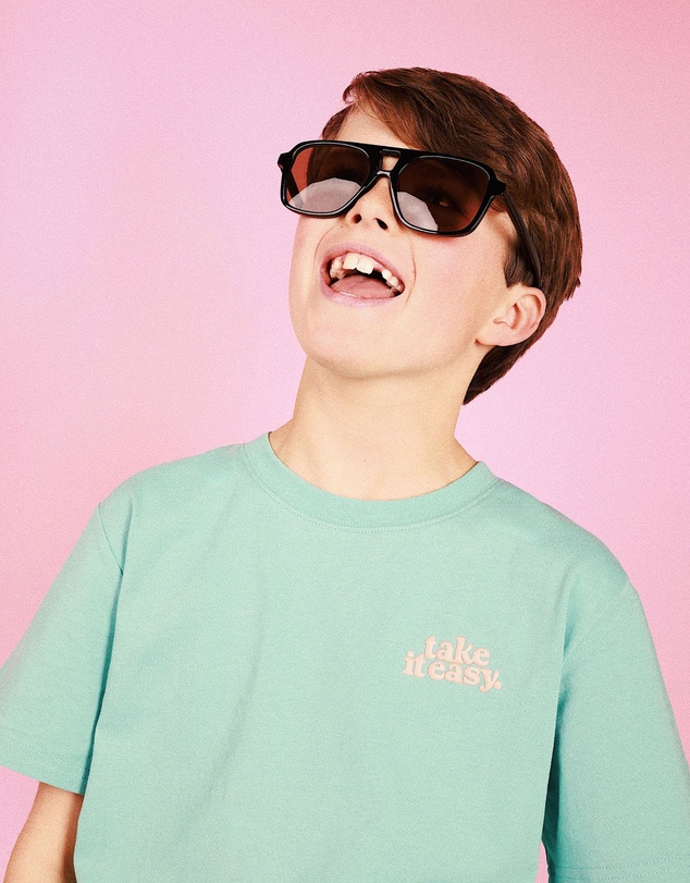Skwosh - Take It Easy Kids Slang Tee in Moss