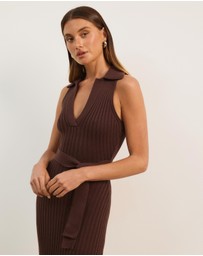 Atmos&Here - Joni Sleeveless Rib Knit Midi Dress