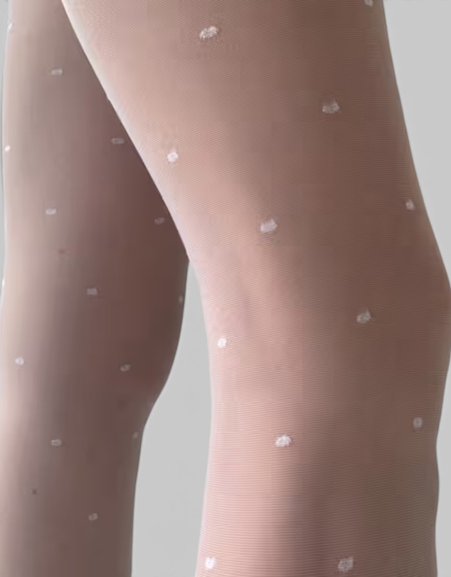 High Heel Jungle - Le Dot Jacquard Tights - White
