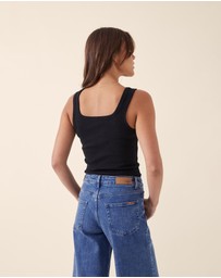 Ceres Life - Zaeli Contour Rib Square Neck Tank