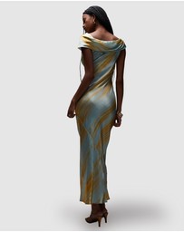 TOPSHOP - Drape Shoulder Maxi Occasion Dress