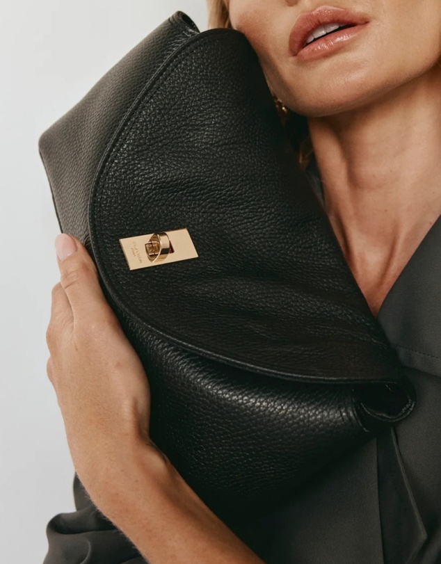 VESTIRSI - Sloane Black Leather Convertible Clutch