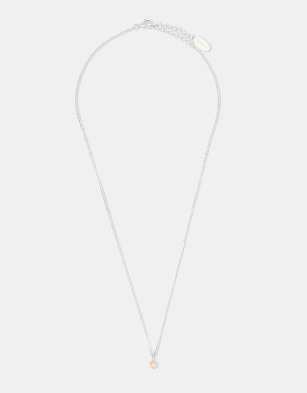 Georgini - Natural Opal And Diamond October Silver Pendant
