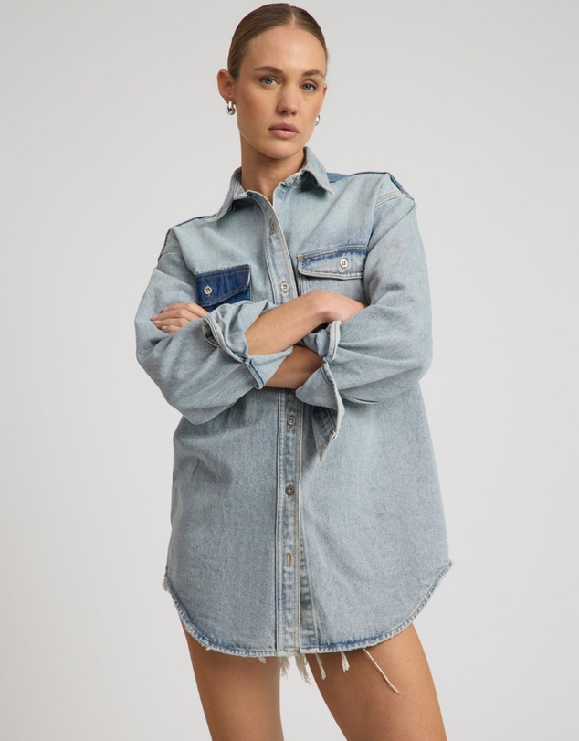 ONE TEASPOON - Saint Tropez Everyday Denim Shacket - Hendrixe Blue
