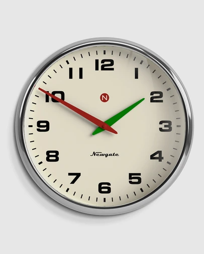 Newgate - Newgate Superstore Wall Clock Alpha Dial Chrome