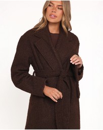 Petal & Pup - Goodie Shearling Coat - Chocolate