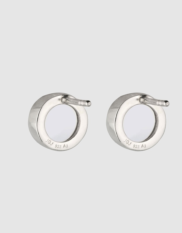 Elli Jewelry - Rock Crystal Circle Stud Earrings in 925 Silver