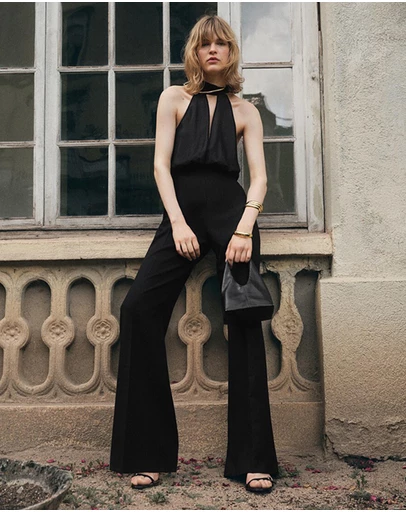 M.N.G - Halter-Neck Jumpsuit With Scarf