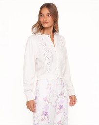 Petal & Pup - Baylie Pointelle Cardigan - White