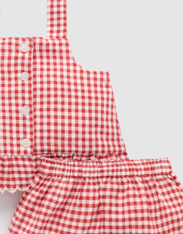 Purebaby - Red Gingham Set -Kids-Babies