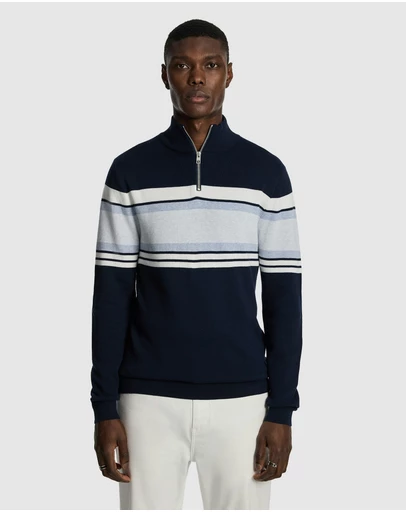 yd. - Brosnon 1/4 Zip Knit Jumper