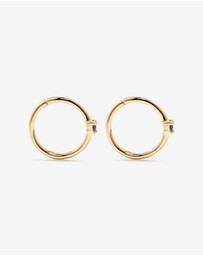 Michael Hill - Blue Sapphire Gemstone Accent Sleeper Earrings in 10kt Yellow Gold