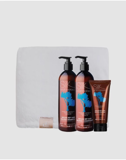 Silk Oil of Morocco - Argan Deep Conditioning REP-Hair Protein Treatment - Value Pack