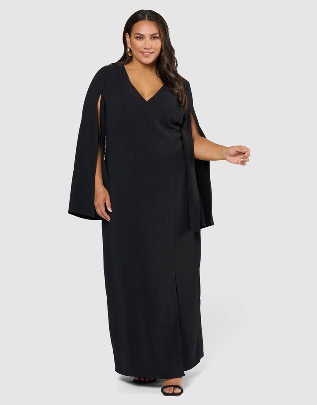 Pink Dusk by Curve Project - Main Character Maxi Cape Dress