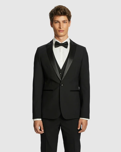 yd. - Seville Slim Fit Tuxedo Wool Blend Suit Jacket