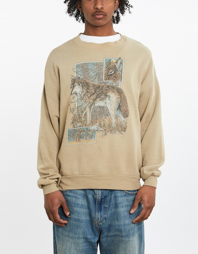 Vintage by The Real Deal - Pre Loved - Vintage Wolf Wildlife Sweatshirt