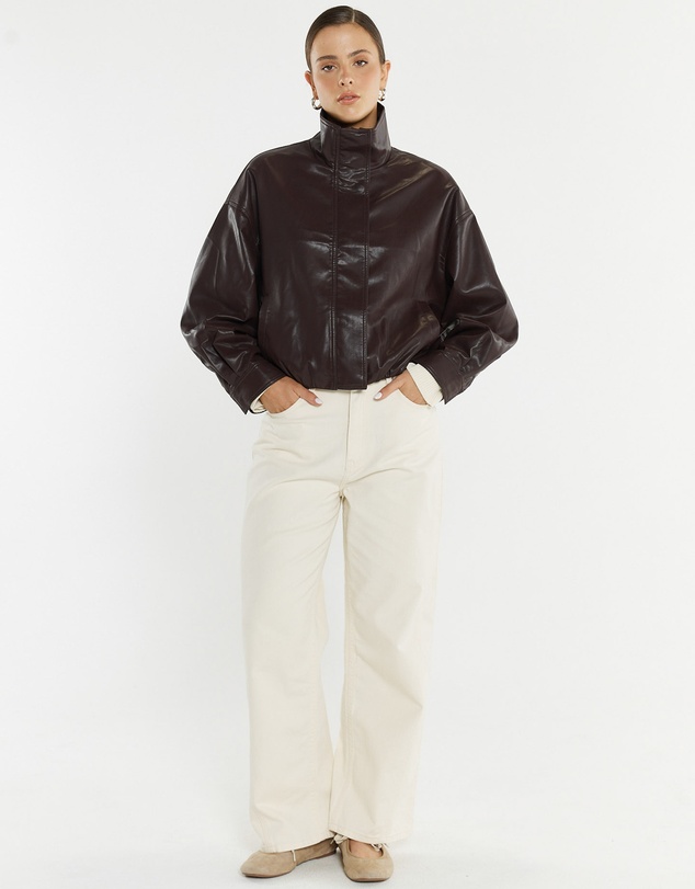 Sass - Jude Leather Look Bomber