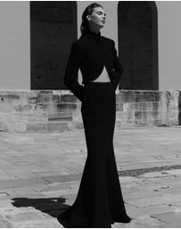 Carla Zampatti - Black Crepe Fishtail Maxi Skirt