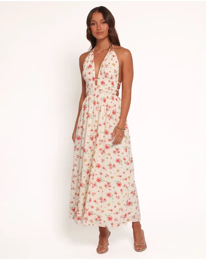 Petal & Pup - Wilder Halterneck Maxi Dress - Pink Floral