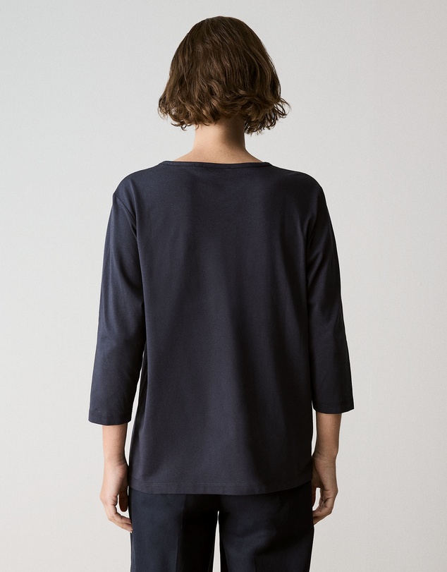 Trenery - Cotton 3/4 Sleeve T-shirt in Night Sky